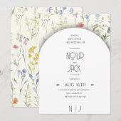 Elegant Floral Wedding Invitation – Customizable W Einladung (Vorne/Hinten)