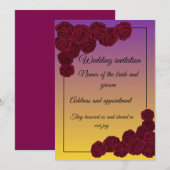 Elegant Floral Wedding Invitation Design Einladung (Vorne/Hinten)