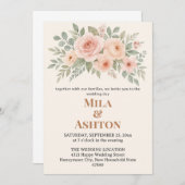 Elegant Floral Wedding Invitation – Editable Einladung (Vorne/Hinten)