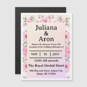 Elegant Floral Wedding Invitation | Editable  Magneteinladung (Vorne/Hinten)