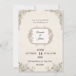 Elegant Floral Wedding Invitation | Editable Moder Einladung
