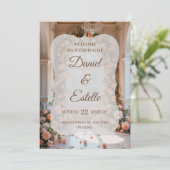 Elegant Floral Wedding Invitation | Editable Weddi Einladung (Stehend Vorderseite)