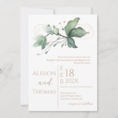 Elegant Floral Wedding Invitation Einladung (Vorderseite)