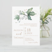 Elegant Floral Wedding Invitation Einladung (Stehend Vorderseite)