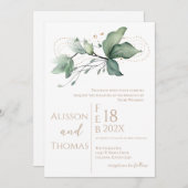 Elegant Floral Wedding Invitation Einladung (Vorne/Hinten)