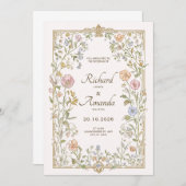Elegant Floral Wedding Invitation Einladung (Vorne/Hinten)