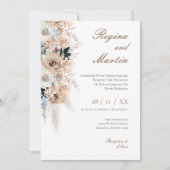 Elegant Floral Wedding Invitation Einladung (Vorderseite)