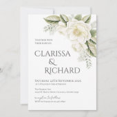 Elegant Floral Wedding Invitation Einladung (Vorderseite)