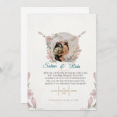 Elegant Floral Wedding Invitation Einladung (Vorne/Hinten)