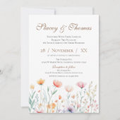 Elegant Floral Wedding Invitation Einladung (Vorderseite)