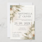 Elegant Floral Wedding Invitation Einladung (Vorderseite)