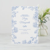 Elegant Floral Wedding Invitation Einladung (Stehend Vorderseite)