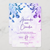 Elegant Floral Wedding Invitation Einladung (Vorne/Hinten)