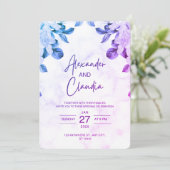 Elegant Floral Wedding Invitation Einladung (Stehend Vorderseite)