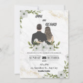 Elegant Floral Wedding Invitation Einladung (Vorderseite)