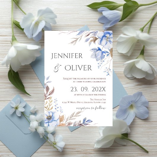 Elegant Floral Wedding Invitation Einladung