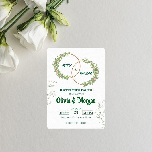 Elegant Floral Wedding Invitation Einladung