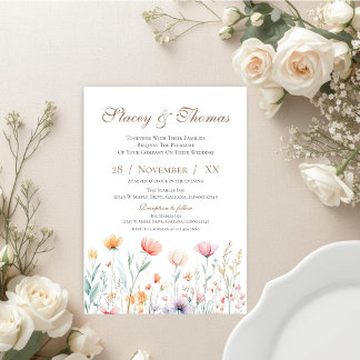 Elegant Floral Wedding Invitation Einladung