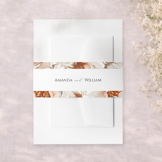 Elegant Floral Wedding Invitation Einladungsbanderole
