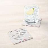 Elegant Floral Wedding Invitation – Geometric Gold Untersetzer (Vor Ort)