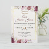 Elegant Floral Wedding Invitation Modern card Einladung (Stehend Vorderseite)