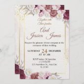 Elegant Floral Wedding Invitation Modern card Einladung (Vorne/Hinten)