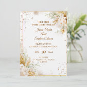 Elegant Floral Wedding Invitation – Modern card Einladung (Stehend Vorderseite)