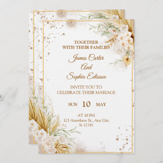 Elegant Floral Wedding Invitation – Modern card Einladung