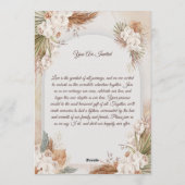 Elegant Floral Wedding Invitation Modern card Einladung (Rückseite)