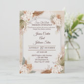 Elegant Floral Wedding Invitation Modern card Einladung (Stehend Vorderseite)