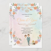 Elegant Floral Wedding Invitation | Romantic Garde Einladung (Vorne/Hinten)
