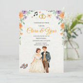 Elegant Floral Wedding Invitation | Romantic Garde Einladung (Stehend Vorderseite)