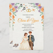 Elegant Floral Wedding Invitation | Romantic Garde Einladung (Vorne/Hinten)