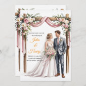 Elegant Floral Wedding Invitation | Romantic Garde Einladung (Vorne/Hinten)
