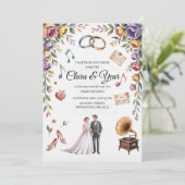 Elegant Floral Wedding Invitation | Romantic Garde Einladung (Stehend Vorderseite)