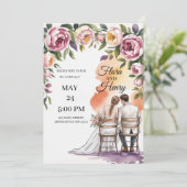 Elegant Floral Wedding Invitation | Romantic Garde Einladung (Stehend Vorderseite)