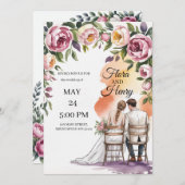 Elegant Floral Wedding Invitation | Romantic Garde Einladung (Vorne/Hinten)