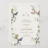 Elegant Floral Wedding Invitation Template Einladung (Vorne/Hinten)