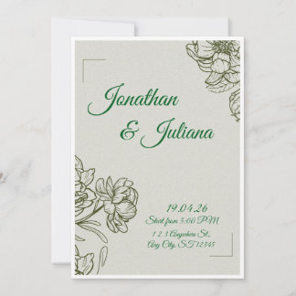 Elegant Floral Wedding Invitation Template  Einladung