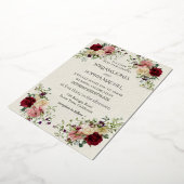 Elegant Floral Wedding Invitation & Timeline Card Folieneinladung (Gedreht)