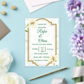 Elegant Floral Wedding Invitation with Gold Frame  Acryleinladungen (In Situ (Hochzeit))