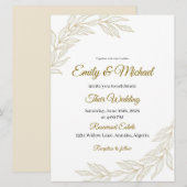 Elegant Floral Wedding Invitation with Gold Script Einladung (Vorne/Hinten)