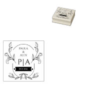 Elegant Floral Wedding Monogram Gummistempel (Stempel)