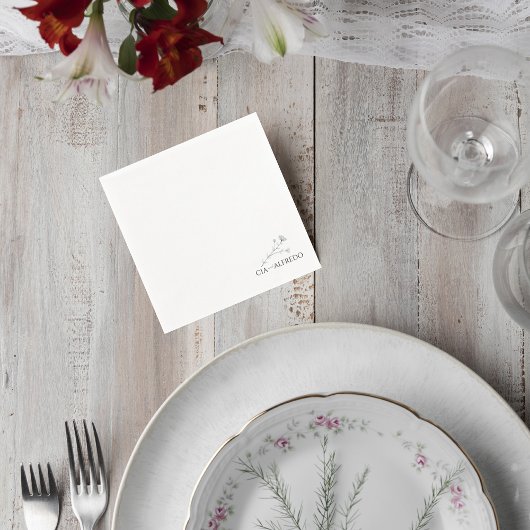 Elegant Floral Wedding Napkin Serviette