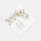Elegant Floral Wedding Napkins Serviette (Ecke)