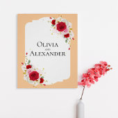 Elegant Floral Wedding Poster Sign