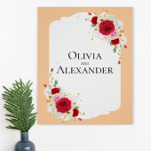 Elegant Floral Wedding Poster Sign