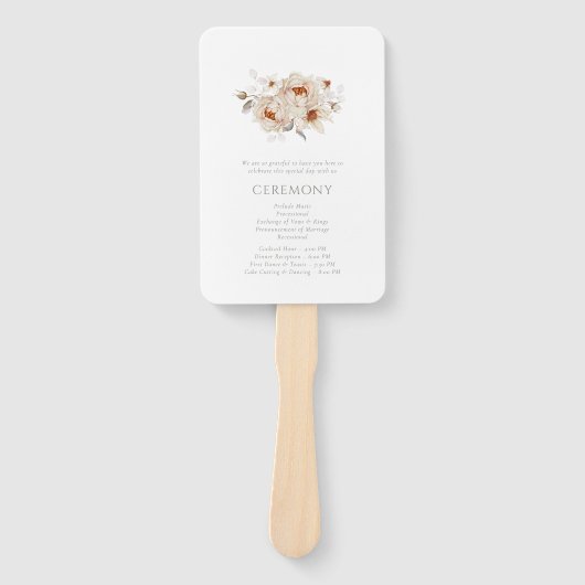 Elegant Floral Wedding Program Fächer (Vorderseite)