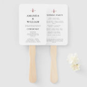 Elegant Floral Wedding Program Fächer (Vorne und Hinten)