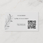 Elegant Floral Wedding QR UAWG Begleitkarte (Vorderseite)
